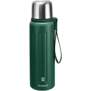 Vacuum Insulated Bottles with Cup 800ml/27oz Stainless Steel Hot Thermo Bottles for Cold and Hot Drinks Water Coffee Thermo with Cup (DarkGreen,800ml)