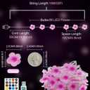 echosari Cherry Blossom Flower String Lights, 33ft 16 Million Color Chaning Fairy Lights Plug in APP & Remote Control DIY Music Sync Flower Light for Bedroom Dorm Wedding Decor