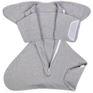 Mikccer Sleepsack Swaddle Newborn, Sleep Sack Baby for 0-3 Months, Newborn Swaddle Blanket Bottom with 2-Way Zipper, Adapt to Arm in Out, TOG 1.0 Gray, Small