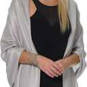 Pashmina Shawls and Wraps for Evening Dresses, Large Soft Pashminas Wedding Shawl (Light Grey Silver)