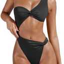 XXTAXN Women's Sexy Thong Cutout Monokinis Tie Beach One Piece Swimsuit Bathing Suit S