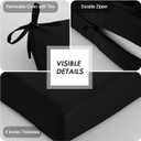 idee-home Outdoor Cushions for Patio Furniture, Waterproof Deep Seat Replacement Cushions for Hampton Bay Chairs, Garden, Lawn, Backyard, Deck, 28.5 x 28.5 Inch, Black