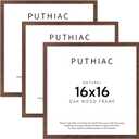 puthiac 16x16 Solid Oak Wood Picture Frames, Walnut, 3 Pack