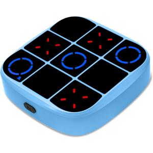 Tic-Tac-Toe Bolt Game, 4-in-1 Handheld Puzzle Games Console, Electronic Tic-Tac-Toe Game for Educational and Memory Growth, Portable Travel Games for Car Ride, Board Games for Kids and Adults (Blue)