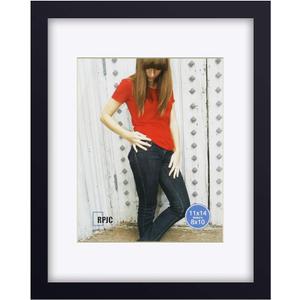 RPJC 11 x 14 Picture Frames Made of Solid Wood and High Definition Glass Display Pictures 8x10 with Mat or 11x14 Without Mat for Wall Mounting Photo Frames Black