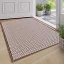 Bulijojo Microfiber Dirt Trapper Door Mat, 24"x36" Entryway Mat Brown