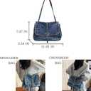 Denim Tote Bag Casual Retro Aesthetic 2026 Crossbody Jean Purses Handbag Shoulder Bag Blue Canvas Messenger Bag for Women