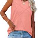 WIHOLL Women's Sleeveless Summer Crewneck Loose Fit Tank Tops (XL)