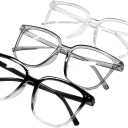 Blue light Blocking Glasses for Women & Men, Fake Clear Glasses Fashion Oversized Square Spectacle Frames