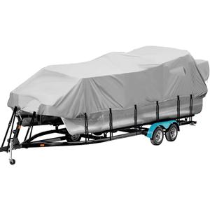 Pontoon Boat Cover 21-24 ft, Pontoon Cover with Motor Cover,Gray | 900D Waterproof Heavy Duty Pontoon Cover fit 21' 22' 23' 24'Pontoon Boat