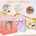 swihorab 20 Pcs Gift Bag, Large Treat Boxes Portable Paper Gift Bag with Handles, Mini Gift Bags for Wedding Birthday Party Supplies, Gradient Orange