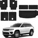 Cargo Mat with Backrest mat for 2021-2025 Jeep Grand Cherokee L (ONLY for 6-Seats), TPE All Weather Car Trunk Mat with Backrest Set & 2nd Backrest Mats for Jeep Grand Cherokee L Accessories