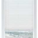 LEVOLOR Basics Cordless Faux Wood Blinds for Indoor Windows, 34" x 64" Light Filtering Horizontal Blinds with 2" Routeless Privacy Slats, Inside or Outside Mount, White
