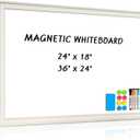 Large White Board for Wall, 36'' x 24'' Magnetic Dry Erase Board, Decorative Whiteboard, White Vintage Wooden Frame
