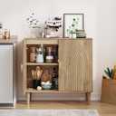 Sideboard Buffet Cabinet with Storage,Sideboard Buffet with Doors and Adjustable Shelf,Wooden Storage Cabinet, 31.3W x 15.0D x 30.6H (Natural), 31.5" W X 14.96" D X 30.71" H