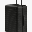 Away Medium Checked Luggage, Lightweight Hard Shell Suitcase with Spinner Wheels, Durable Rolling Luggage, TSA Lock, 26 Inch, Jet Black