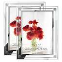 HORLIMER 8x10 Picture Frame Set of 2, Glass Photo Frame 8 by 10 for Tabletop, Horizontally or Vertically