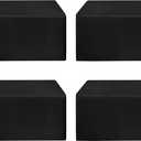 HolidayIdeas Fitted Black Tableclothes - 96 x 30 Inch - 4 Pack Rectangle Tablecloths for 8 Foot Tables, Polyester Fabric Table Covers for Parties, Holiday Dinner, Wedding, Trade Show