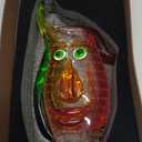 Yao Yuan Murano-Style Art Glass Vase with a Face - 12.6" Tall Mouth-Blown Artistic Sculpture with Vibrant Colors & Accents - Rich Colored Home Dcor