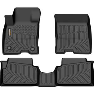 Binmotor-for 2022-2026 Ford Maverick Hybrid Floor Mats, All Weather Heavy Duty Car Floor Liners, Protection Automotive TPE Car Mats, Front & 2nd Row Full Set for Maverick Hybrid Accessories