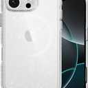 MAGEASY Case for iPhone 16 Pro 6.3" - Never Yellowing Crystal Clear Glitter Case with Sparkle, 16ft Drop Protection, Compatible with MagSafe | Bright M - Luminous Clear