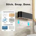 UV Toothbrush Sanitizer Holder for 4 | Wall Mounted Toothbrush Holder for Bathroom with Fan Drying | USB Rechargeable Toothbrush Cleaner & Sterilizer, No Drill Install, Modern Design (Black)
