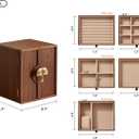 CHOSIN Black Walnut Wooden Jewelry Box 5 Layer Large Wood Jewelry Organizer Brass Handle for Necklaces Rings Earrings Watches Storage Monther Mothers Day Gifts for Mom (7.9x8.7x10.0inches)