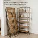 Folding Bookshelf, 5 Tier Foldable Bookcase, Multifunctional Plant Shelf Storage Rack for Home Office, Easy Assembly, Gold & Nature Wood