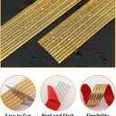 Soengsau Glittery Gold Finish Molding Trim, 196.8" L x 1.97" W Peel and Stick Decoration Strip for Ceiling, Wall, Tile Edge, Furniture Cabinet, Mirror