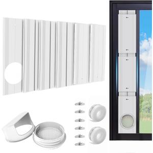 Portable AC Window Vent Kit, Adjustable PVC Window Seal Panel for Sliding Windows/Door, Portable Air Conditioner Window Kit Suitable for 5.1" / 5.9" AC Exhaust Hose(Not Include Hose)