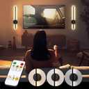 Battery Operated Wall Sconce 19.7 inch Rechargeable Wireless Wall Light with IR Remote Control Dimmable 360 Rotatable Magnetic Wall Lamp for Living Room Bedroom Hallway Black