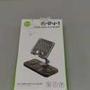 6 in 1 Wireless Charger for Apple Multiple Devices, Charging Station with Clock &7 Color Ambient Light, Foldable Rotate Stand for iPad, for iPhone17/16/15, Support for Apple Watch11/10 For AirPods4 (Ink)