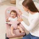ANGELBLISS Baby Bouncer, Portable Bouncer Seat for Babies, Infants Bouncy Seat with Cotton Fabric, Natural Vibrations (Pink)