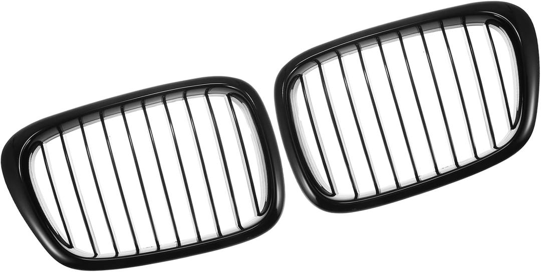 2pcs Glossy Black Front Kidney Grille Grill for BMW E39 1999-2003 5 Series 528i 540i 4-Door Replace Parts