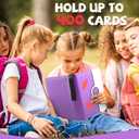 Collectible Trading Card Binder, 400 Pockets Card Holder with 50 Removable Sleeves, Portable Collection Binder Album Book Case Storage, Zipper Card Protective Sleeves for TCG, Sports Card (Master Purple)