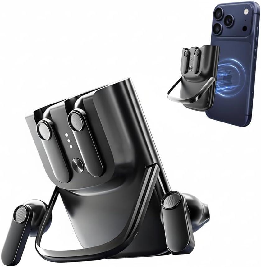 Design for Magsafe Wireless Earbuds, Bluetooth 6.0 Earphones with Phone Stand, Bussiness Ear Buds for iPhone 17/16/15/14/13 Series and Android