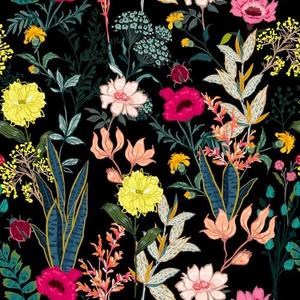 CHIHUT Dark Floral Wallpaper Peel and Stick Vintage Wallpaper Colorful Flower Contact Paper for Cabinets 17.7”x100” Decorative Self Adhesive Floral Wall Paper for Accent Walls Shelves Vinyl Film