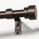 Modern Brown Curtain Rods for Windows 48 to 84 Inches Adjustable Length Heavy Duty 1" Diameter Window Curtain Rod with Decorative Finials for Outdoor Farmhouse Bedroom Kitchen Living Room