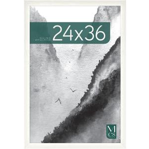 MCS Museum Poster Frame 24x36 White Woodgrain, Vertical & Horizontal Wall Hanging Large Picture Frame for Photos, Posters & Art Prints (1-Pack)