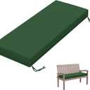 Outdoor Bench Cushion 48 X 18 X 3.5 Inch Thick Waterproof Patio Furniture Cushions, Patio Porch Swing Replacement Seat Pad with Tie Straps and Anti-Slip, for Backyard Garden, Green