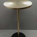 Round Side Table, Small Drink Table for Small Spaces, Modern Accent End Table with Metal Leg for Living Room, Bedroom, Corners, and Office 