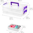 2 x IRIS USA 9 Qt. Plastic Craft Storage Container Bins with Lids, 1 Pack, Small Art & Office Supply Organizer Tote, Sensory Bins & Boxes for Home & University, Latchable, Stackable, Portable, Clear