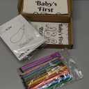 Geelin 51 Pcs Fun Baby Shower Coloring Kit First Abc Book Sign Guest Book Alternative 26 Alphabet a to Z Coloring Card with 24 Watercolor Storage Bag for Party Activities Decorations(Safari)