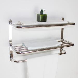 Bathroom Shelf 3-Tier Wall Mounting Rack with Towel Bars, ULIFESTAR Stainless Steel 24 Inch Towel Shelf, Heavy Duty Bath Towel Bars Floating Shelves Towel Rack for Hotel, Kitchen and House Lavatory