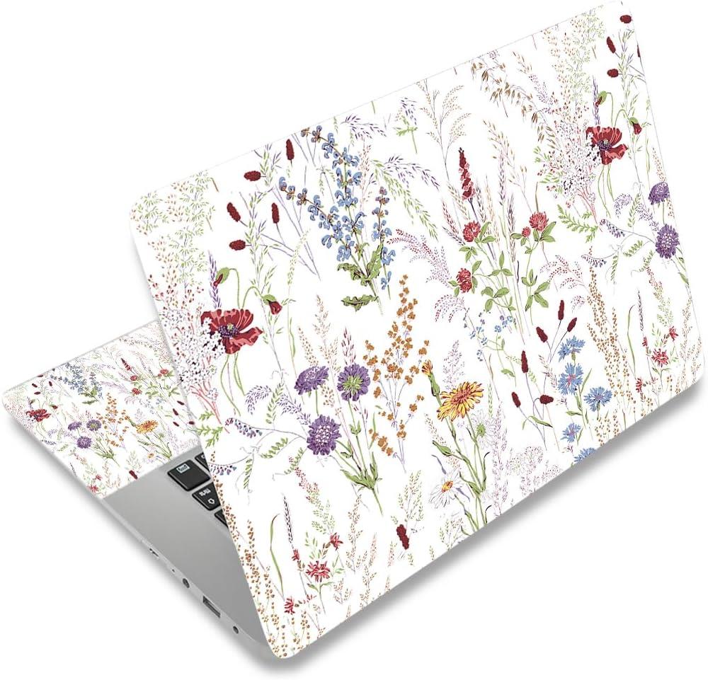 12 12.1 13 13.3 14 15.4 15.6 Inch Laptop Skin Decal, Laptop Skins Stickers Decals for Notebook PC, Universal Reusable Vinyl Laptop Cover Sticker, Waterproof Art Protector I Colorful Weeds