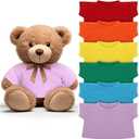 Skylety 6 Pcs Bear Clothes Basic Tee Shirt Classic Stuffed T Shirt Plush Crew Neck for Stuffed Bears Doll with 14 - 18 Inch, Bear Not Included(Rainbow)