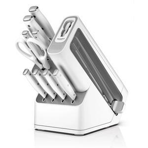 Ninja NeverDull Essential 10 Piece Knife Set with Built in Sharpener, Precise Prep, White (K12010WH)