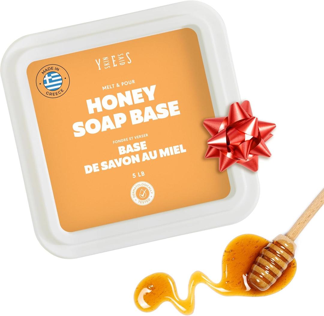 2.2kg (5 Lb) Honey Soap Base - without SLS/SLES, No Palm Oil, Organic Soap Base, Bulk Honey Melt and Pour Soap Base, Natural Soap Base for Soap Making Organic, Soap Making Supplies