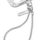 MOUTAKEY Phone Wrist Strap Metal Phone Chain Wristlet Strap Detachable iPhone Lanyard Wrist with 2 Tether Tabs iPhone Charm strap For Women girls Shopping Traveling Party Walking (Short, Silver)