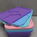 Canfanni 4 Pcs Bento Snack Box Containers, 4 Compartment Divided Stackable Food Storage Containers with Lids, Meal Prep Lunch Container with Sauce Cups